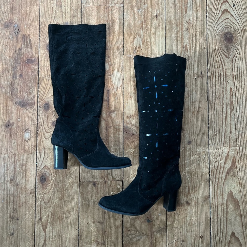 Davos Gomma suede cutout slouch boots